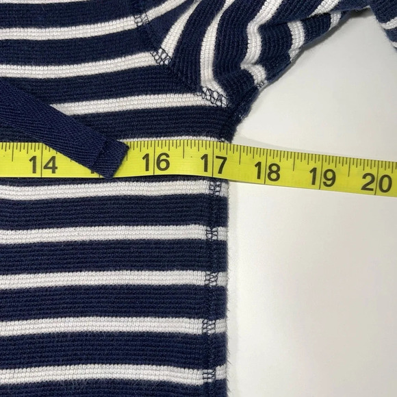 J. Crew Factory Navy Blue & White Striped Cowl Neck Sweatshirt Xsmall Women’s - Picture 8 of 11